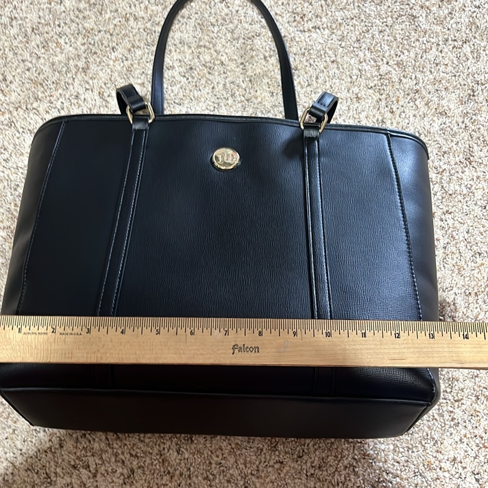 Leather tote/purse  used lovingly green inside with 3 pockets